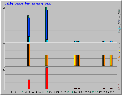 Daily usage for January 2025